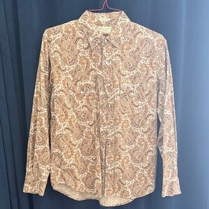 Vintage American Eagle Outfitters Brown Paisley Shirt
